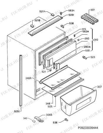 Взрыв-схема холодильника Juno JCF12210S5 - Схема узла Housing 001